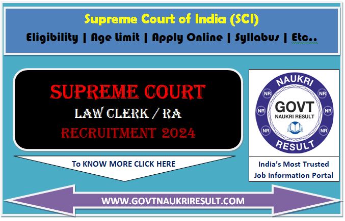  Supreme Court of India SCI Law Clerk Online Form 2024 