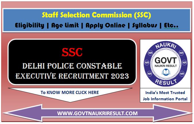  SSC Delhi Police Constable 2023 PET / PST Admit Card  