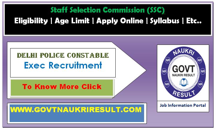  SSC Delhi Police Constable Online Form 2023  