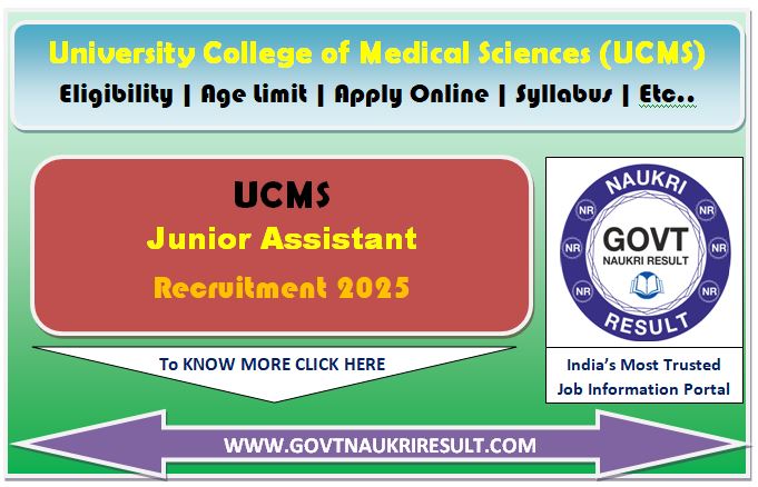  UCMS Junior Assistant Online Form 2024  