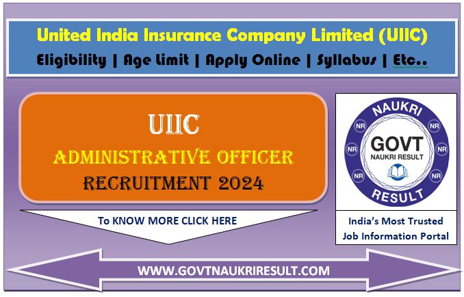  UIIC Administrative Officer Scale I Online Form 2024  