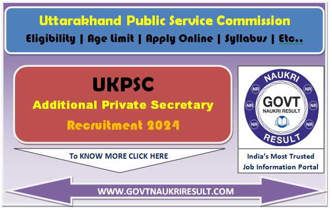  UKPSC APS Online Form 2024  