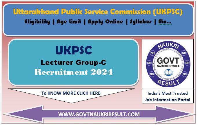  UKPSC Lecturer Online Form 2024 