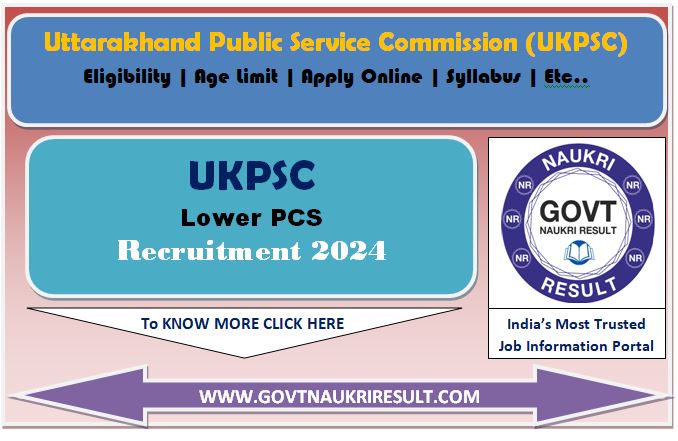  UKPSC Lower Subordinate Online Form 2024 