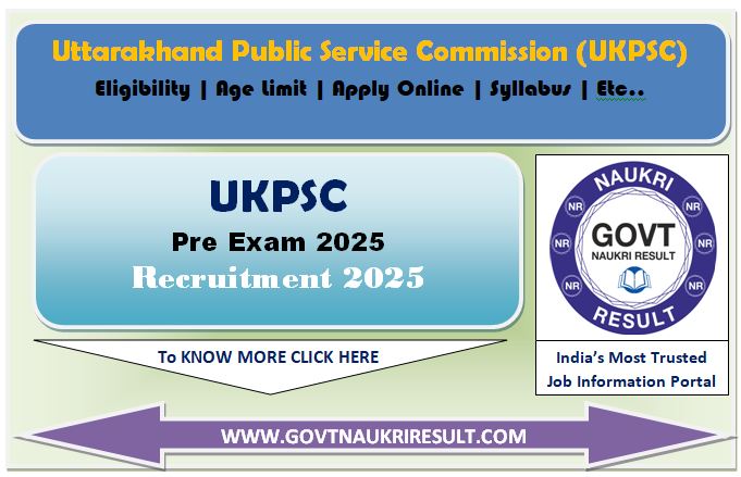  UKPSC Pre 2025 Online Form 
