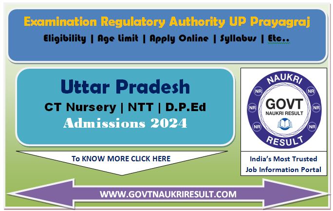  UP CT Nursery, NTT, DPEd Admission Online Form 2024 