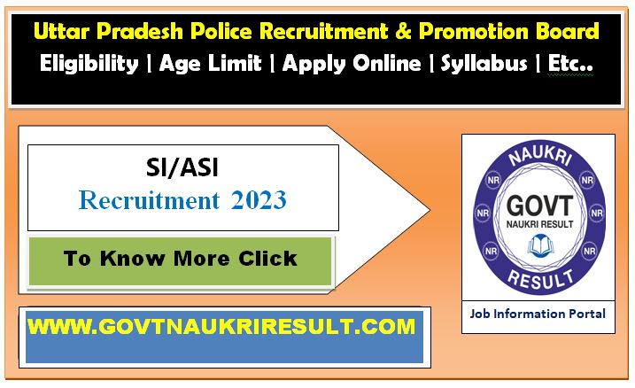  UP Police SI, ASI Online Form 2024 