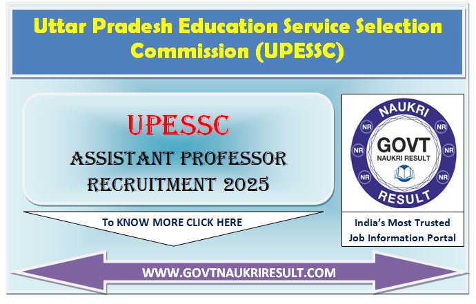  UPESSC Assistant Professor BEd Online Form 2025 