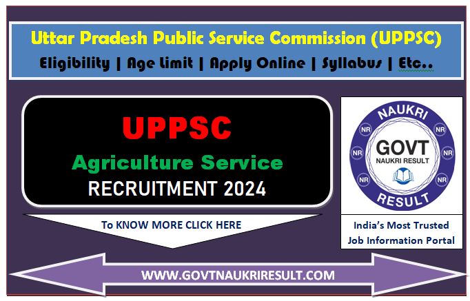  UPPSC Agriculture Services Online Form 2024  
