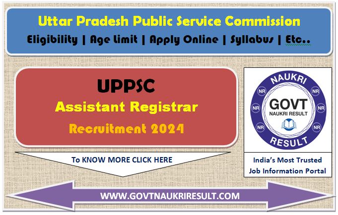  UPPSC Assistant Registrar Online Form 2024  