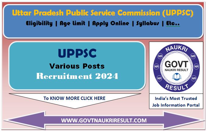  UPPSC Various Post Online Form 2024  