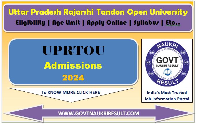  UPRTOU Admissions Online Form 2024  