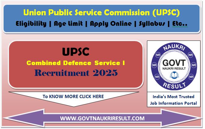  UPSC CDS I 2025 Online Form 