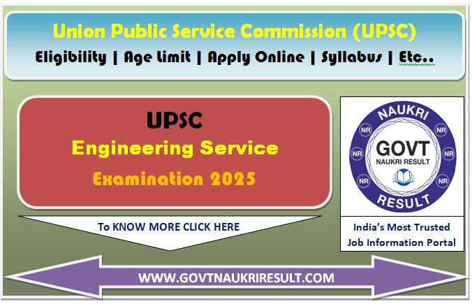  UPSC Engineering Services 2025 Online Form  