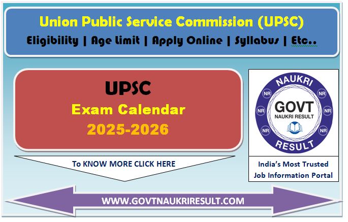  UPSC Exam Calendar 2026 