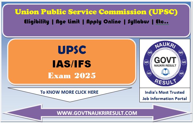  UPSC Civil Services IAS / IFS Pre Online Form 2025 