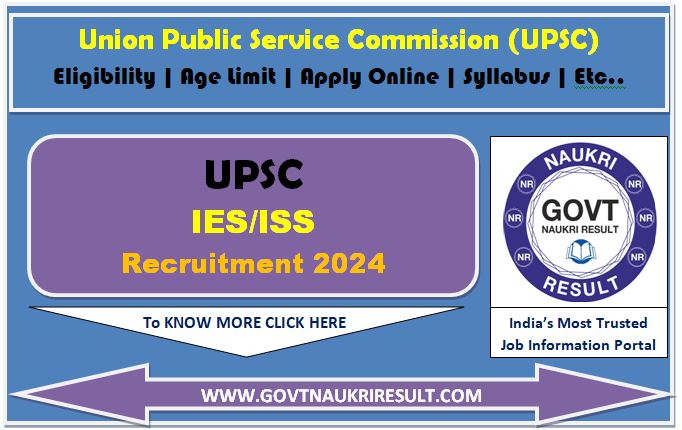  UPSC IES / ISS Online Form 2024  