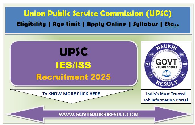  UPSC IES / ISS Online Form 2025 