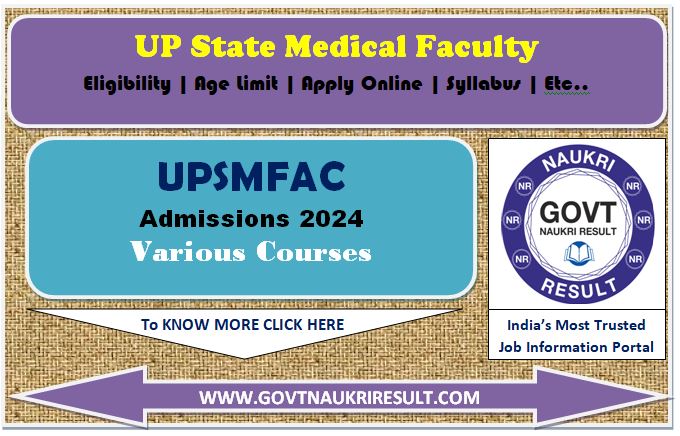  UPSMFAC Paramedical Courses Online Counseling 2024  