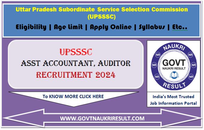  UPSSSC Assistant Accountant, Auditor Online Form 2024 