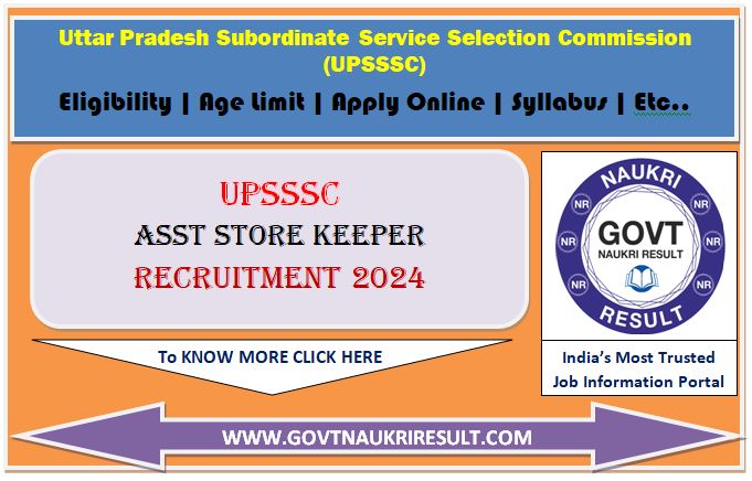  UPSSSC Assistant Store Keeper Online Form 2024 