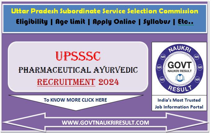  UPSSSC Pharmaceutical Ayurvedic Online Form 2024  