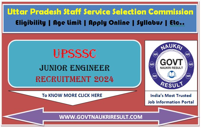  UPSSSC Junior Engineer Civil Online Form 2024 