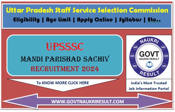  UPSSSC Mandi Parishad Sachiv Online Form 2024  