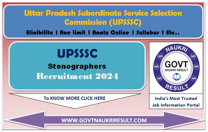  UPSSSC Stenographer Online Form 2024 