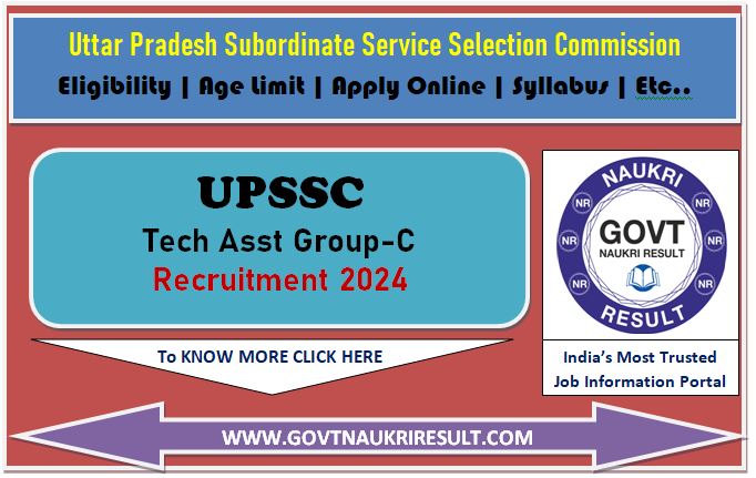  UPSSSC Technical Assistant Group C Online Form 2024  