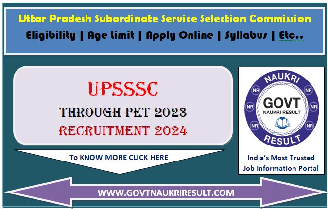  UPSSSC Various Post Online Form Through PET 2023  