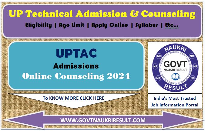  UPTAC Admission Counseling Registration 2024  