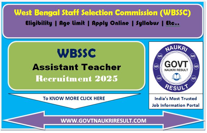  West Bengal WBSSC Assistant Teacher Online Form 2025 for 2nd SLST 35726 Post 
