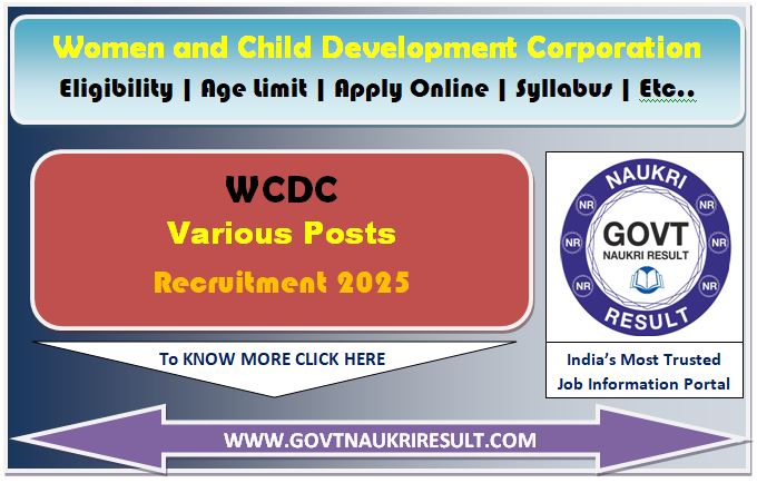  WCDC Bihar Various Post Online Form 2025 for 77 Post 