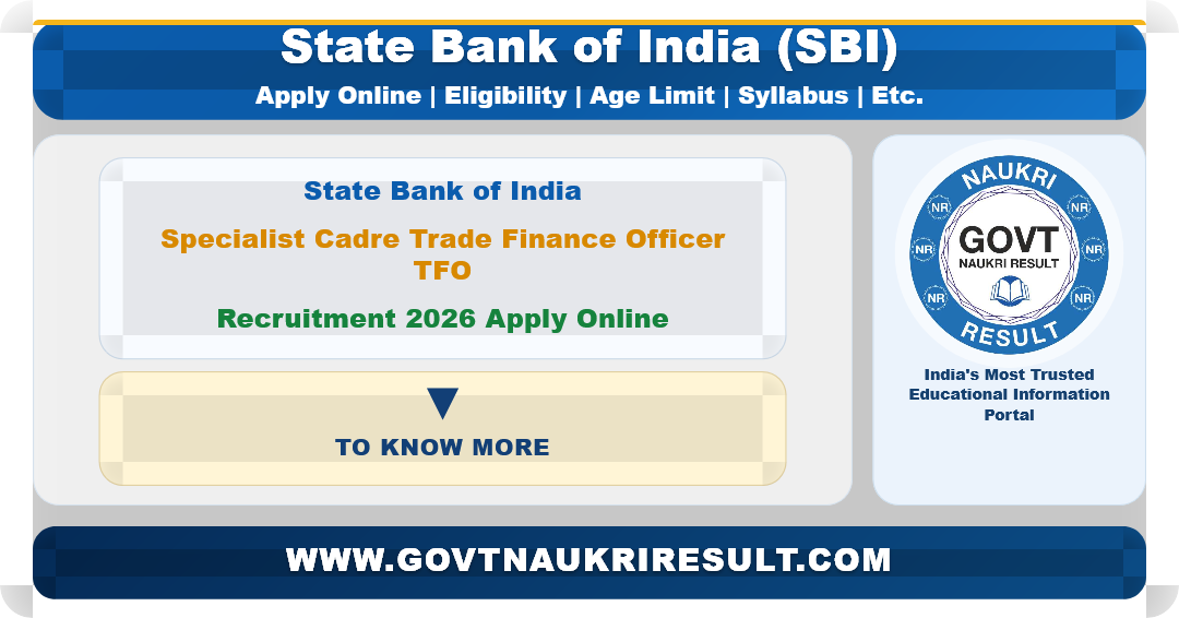 State Bank of India SBI Specialist Cadre Trade Finance Officer TFO Recruitment 2026 Apply Online for 35 Post