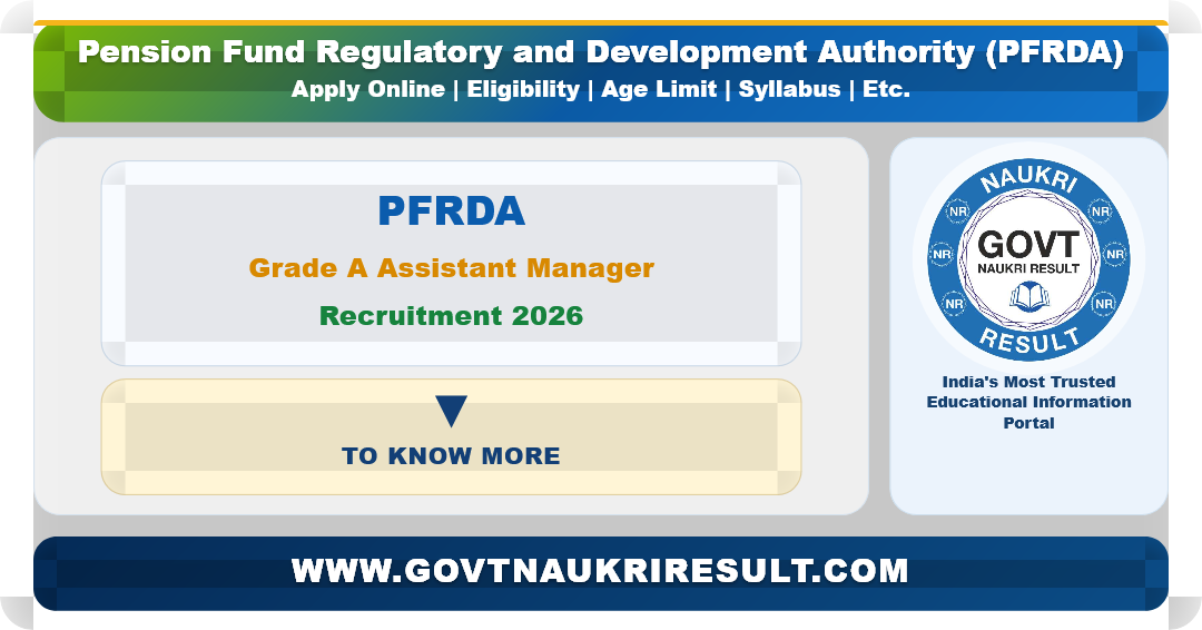 PFRDA Officer Grade A Assistant Manager Recruitment 2026 Apply Online
