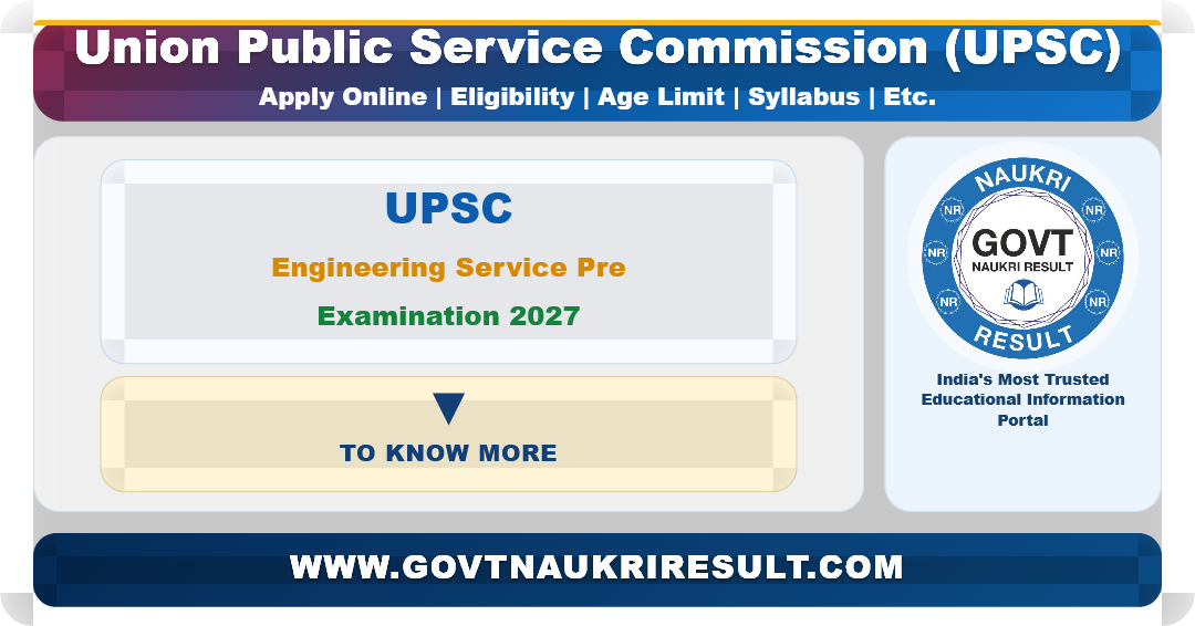 UPSC Engineering Service Examination 2027 ESEP Apply Online
